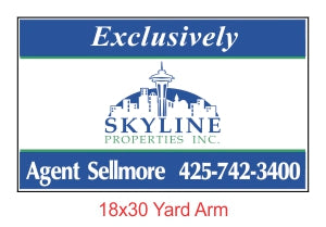 Skyline Yard Arm Sign 18" x 30" - Seattle Realty Signs