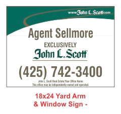 John L Scott Yard Arm Sign 18" x 24" - Seattle Realty Signs