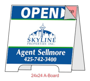 Skyline A-Board Skins for 24" A-Boards - Seattle Realty Signs