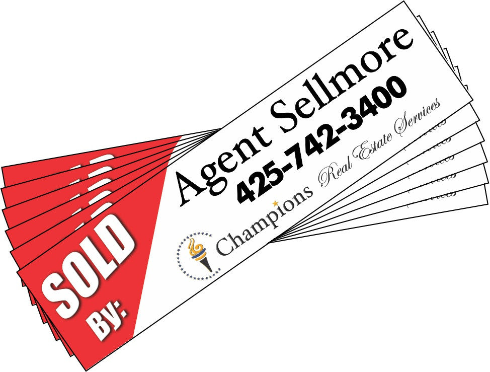 Champions EZ Staple SOLD Strip - Seattle Realty Signs