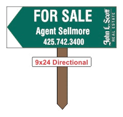 John L Scott Directional Arrow 9" x 24" - Seattle Realty Signs