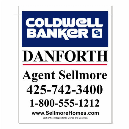 Coldwell Banker Danforth Yard Arm Sign 24" x 30" - Seattle Realty Signs