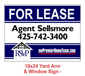 R.S.V.P. Yard Arm Sign 18" x 24" - Seattle Realty Signs