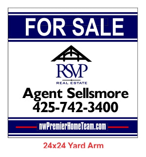 R.S.V.P. Yard Arm Sign 24" x 24" - Seattle Realty Signs