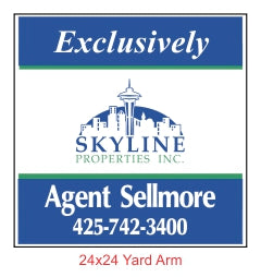 Skyline Yard Arm Sign 24" x 24" - Seattle Realty Signs