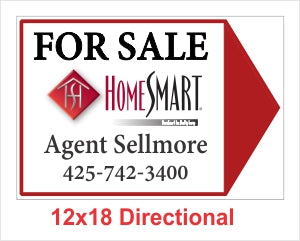 HomeSmart Directional Arrow 12" x 18" - Seattle Realty Signs