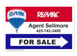 RE/MAX Directional Arrow 12" x 18" - Seattle Realty Signs