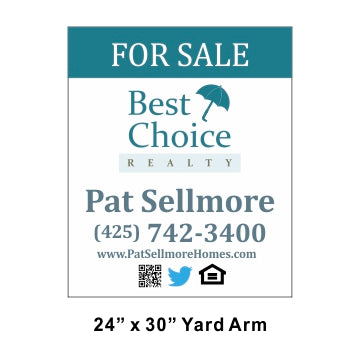 Best Choice Yard Arm Sign 24" x 30" - Seattle Realty Signs